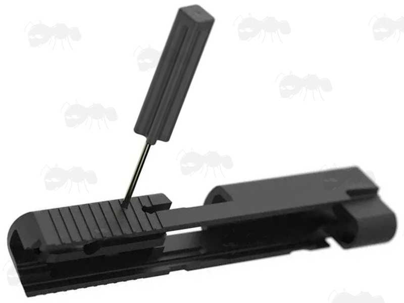 Glock Take-Down Pin Punch, Shown In Use on Slide