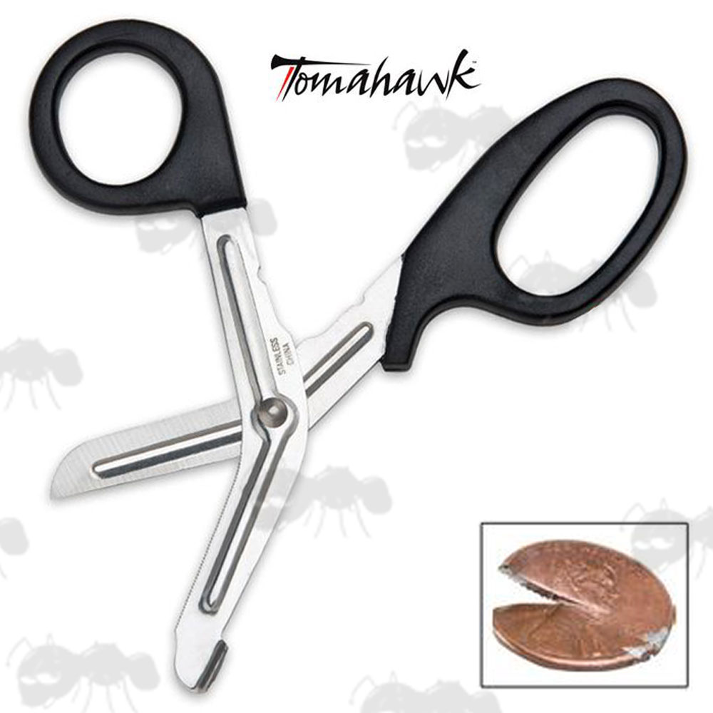 Tomahawk Heavy-Duty Stainless Steel Shears with Black Handles