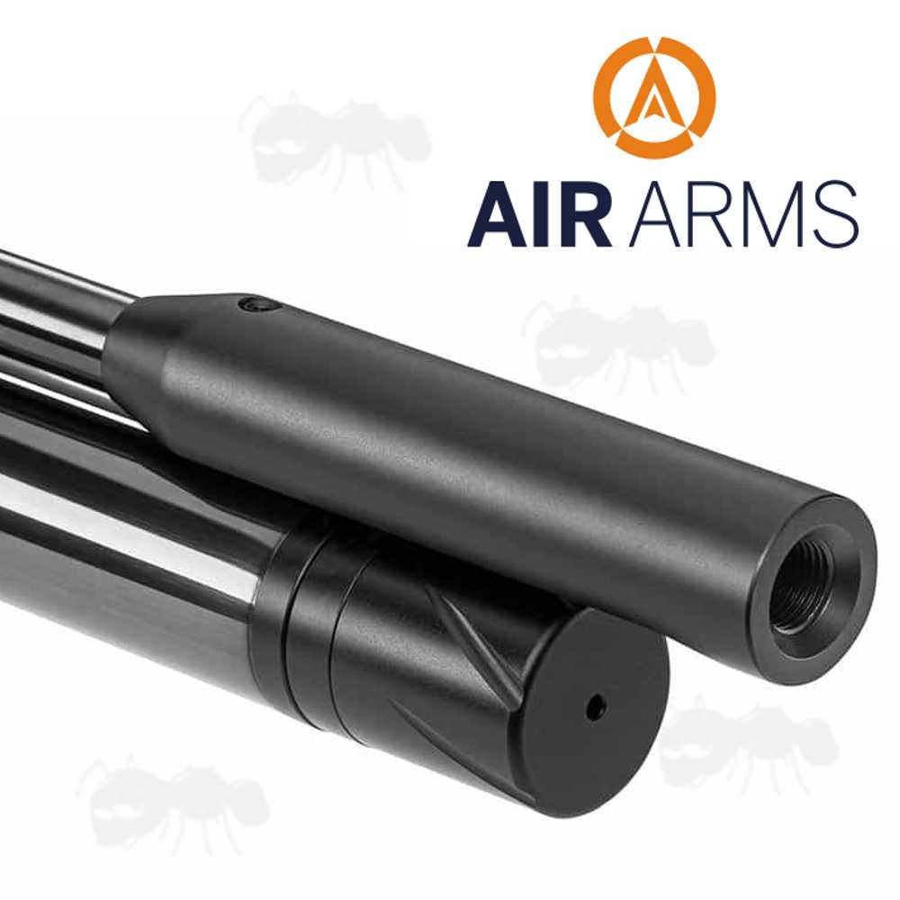 Air Arms Slip-On Black Anodised Aluminium Barrel Muzzle End with 1/2x20 UNF Female Threaded Moderator Adapter for HFT500, FTP900, MPR and EV2 Airguns