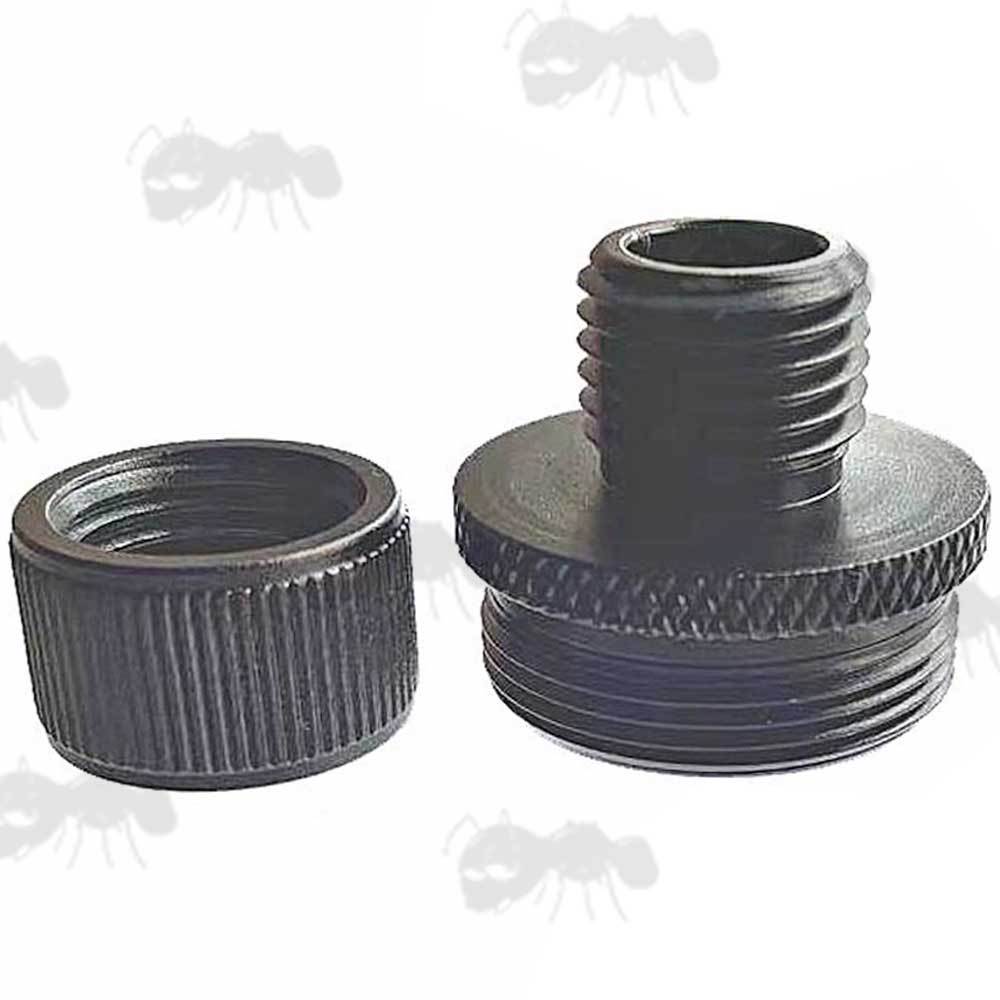 Black Anodised Alloy M20x1 To 1/2x20 TPI Threaded Muzzle Adapter