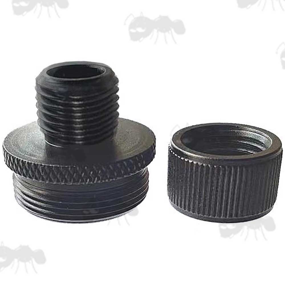 Black Anodised Alloy M20x1 To 1/2x28 TPI Threaded Muzzle Adapter