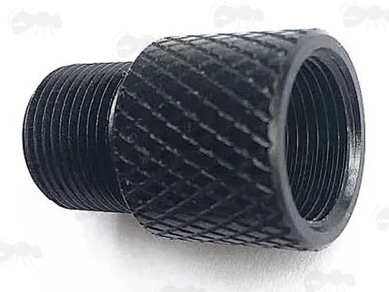 Black Anodised Alloy M14x1 Left Hand Thread To M14x1 Right Hand Thread Muzzle Adapter