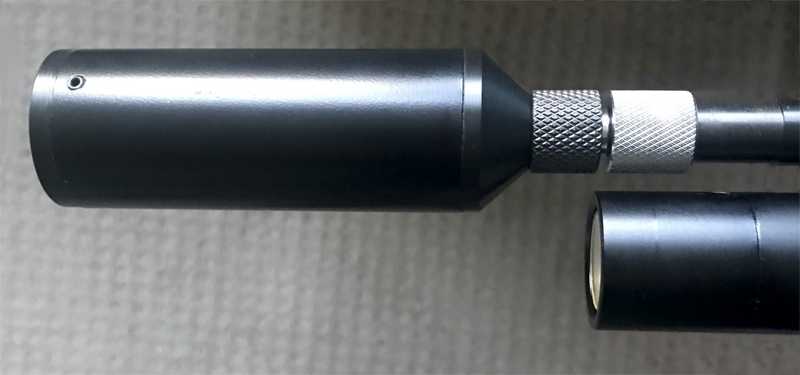 Stainless Steel Threaded Muzzle Adapter on a SMK Artemis M11 Air Rifle with an Extra 1/2x20 UNF TPI Thread Adapter