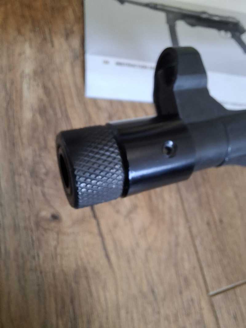 Slip-On Adapter for Ruger 10/22 Rifles to Accept 5/8x28 American Thread Silencers, Shown Fitted to a Deactivated MP5