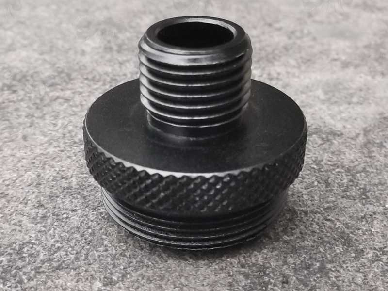 Black Anodised Alloy M23x1mm Hatsan Airgun Barrel Shroud Silencer Threaded Adapter