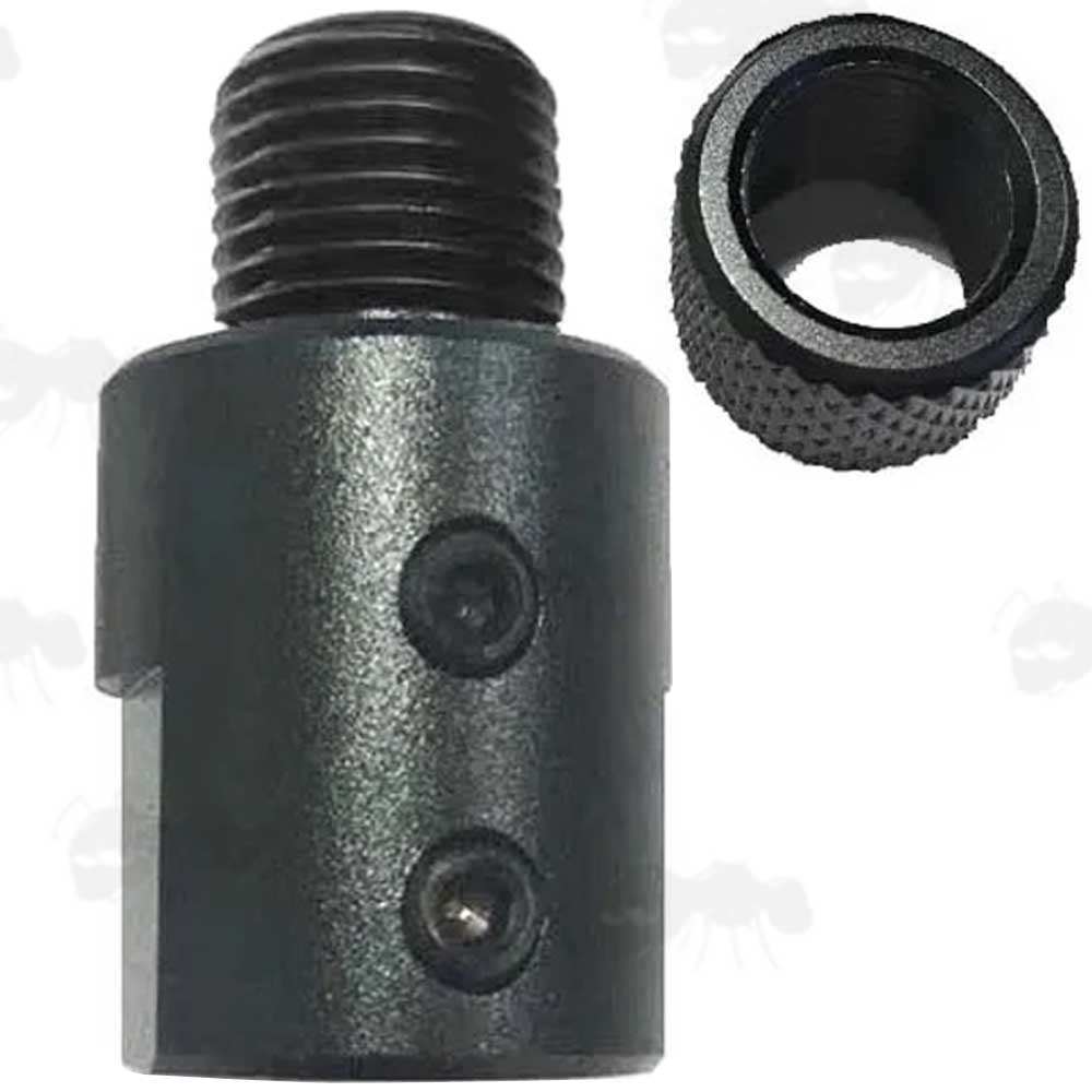 Heavy-Duty M14 LH / CCW Thread Adapters for Un-Threaded Rifle Barrel Muzzles with Thread Guards