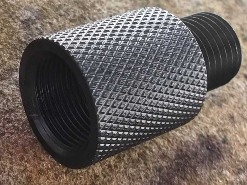 Black M14x1mm Left Hand Thread To 1/2x20 UNF Threaded Rifle Muzzle Adapter