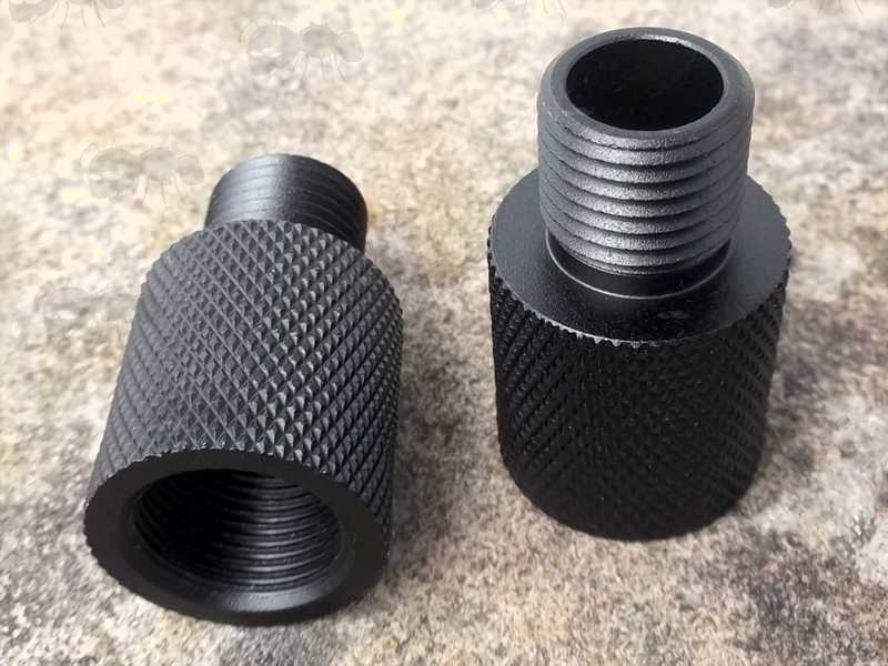 Black M14x1mm Right-Hand Thread To 1/2x20 UNF Threaded Rifle Muzzle Adapter