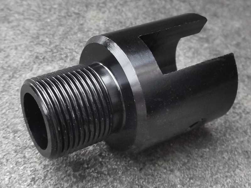 Thread End View of The Slip-On Adapter for Ruger 10/22 Rifles to Accept 5/8x28 American Thread Silencers