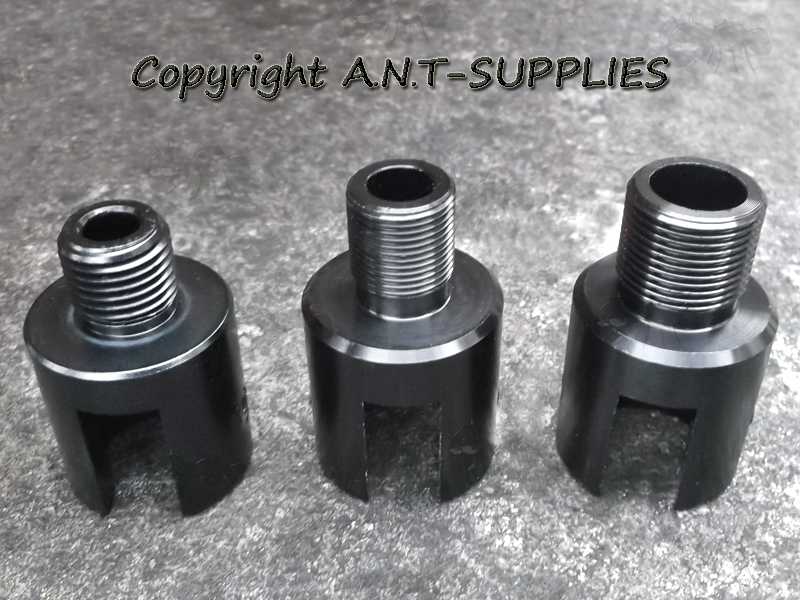1/2-20, 1/2-28, and 5/8-24 American Thread Types on The Slip-On Silencer Adapter Ruger 10/22 Rifles