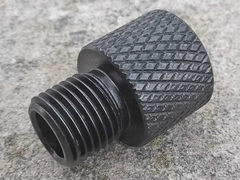 Black Anodised Aluminium 1/2x20 TPI - 1/2x28 TPI Threaded Muzzle Adapter