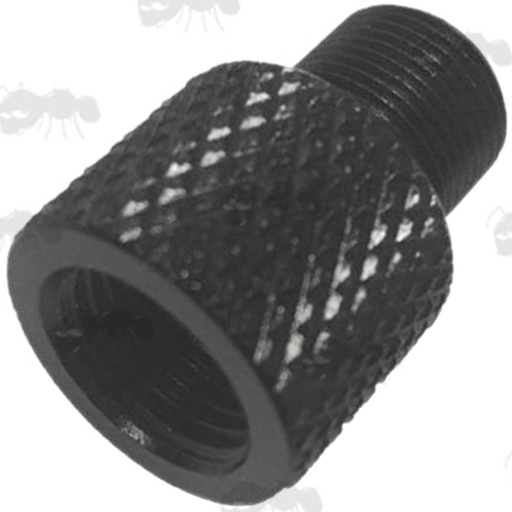 Black Anodised Aluminium 1/2x20 TPI To 1/2x28 TPI Threaded Muzzle Adapter