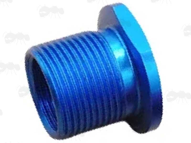 Aluminium 1/2x28 TPI To 5/8x24 TPI Threaded Muzzle Adapter with Blue Anodised Finish