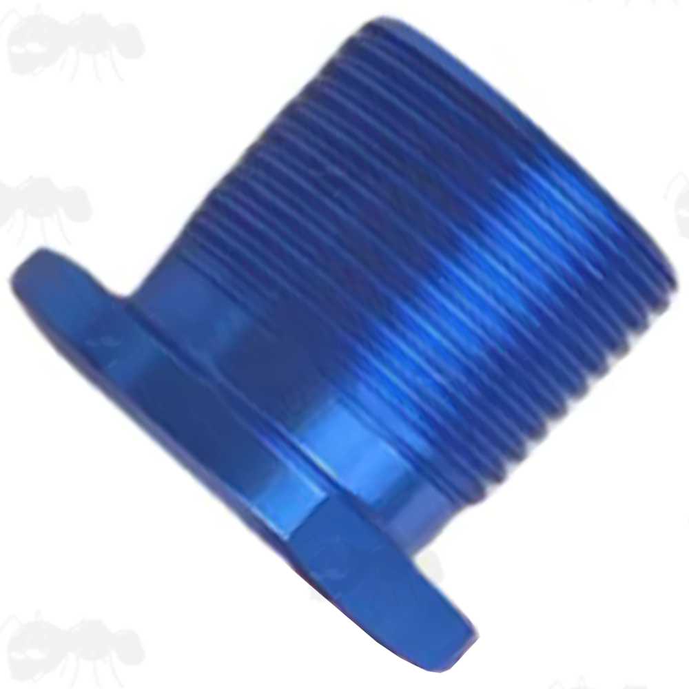 Aluminium 1/2x28 TPI To 5/8x24 TPI Threaded Muzzle Adapter with Blue Anodised Finish
