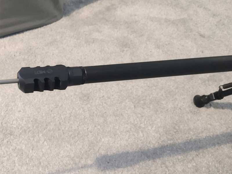 M14x1RH Thread to 5/8x24 Rifle Silencer Adapter Shown Fitted to Rifle and MDT Muzzle Brake