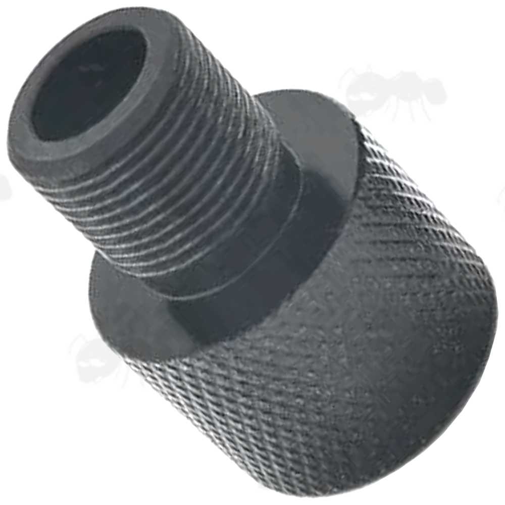 Black Steel 1/2x20 TPI To 1/2x28 TPI Threaded Muzzle Adapter