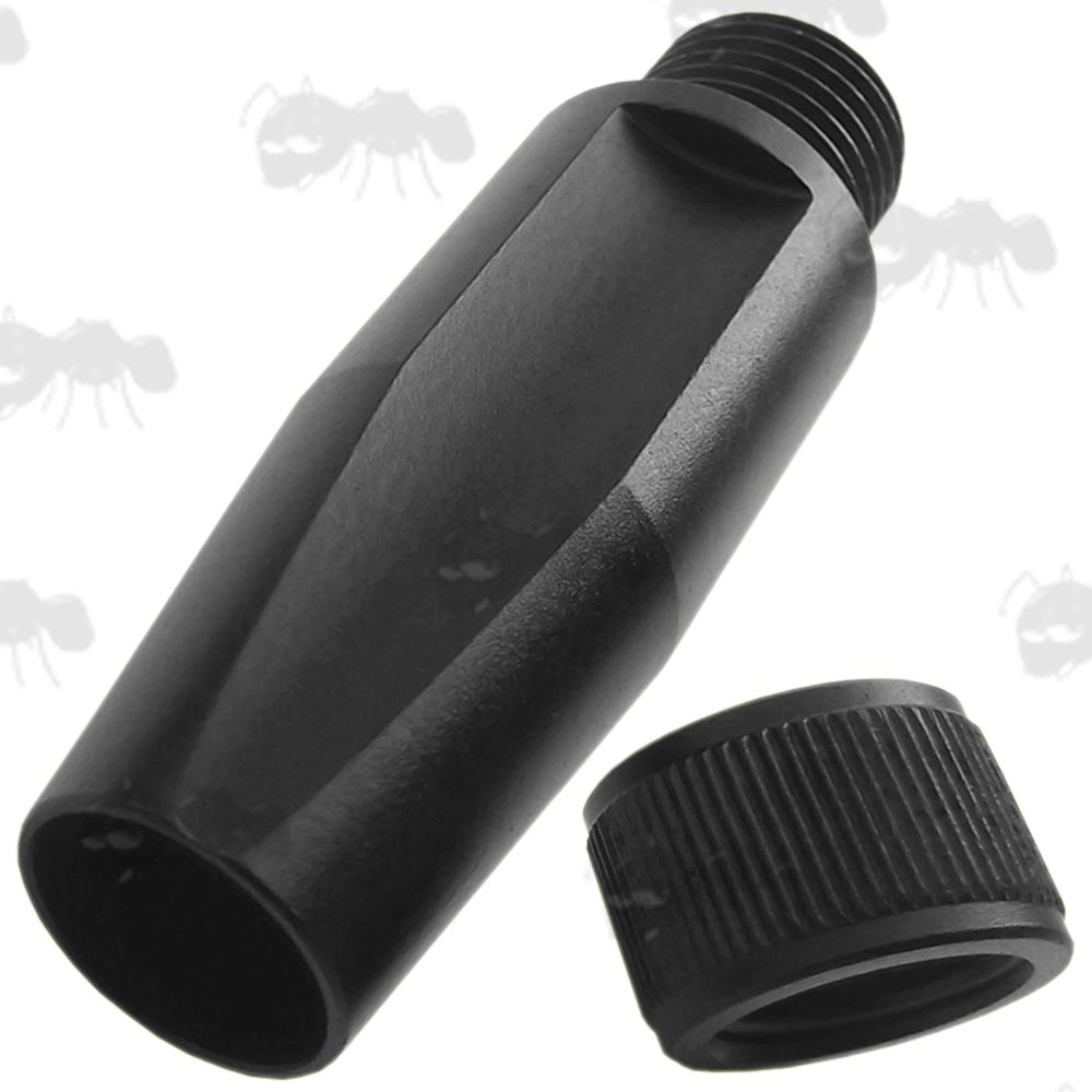 Slip On Airgun Silencer Adaptor with Grooved Edge and Removed Thread Guard for 11.1mm Diameter Barrels