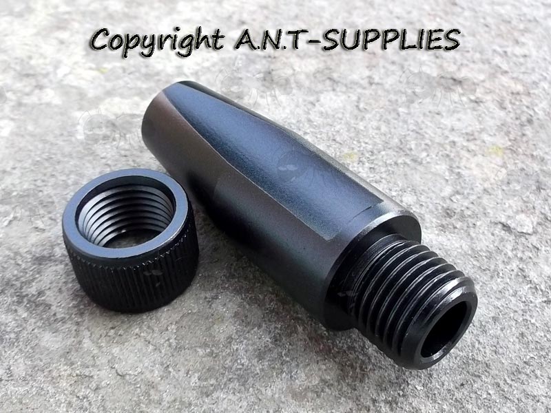 Slip On Airgun Silencer Adaptor with Grooved Edge and Thread Guard for 11.1mm Diameter Barrels