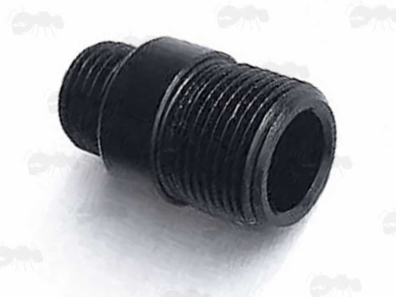 Black Anodised 6061 T6 Aircraft Grade Alloy M12x1 Male Thread To M14x1 Left Hand Male Thread Muzzle Adapter