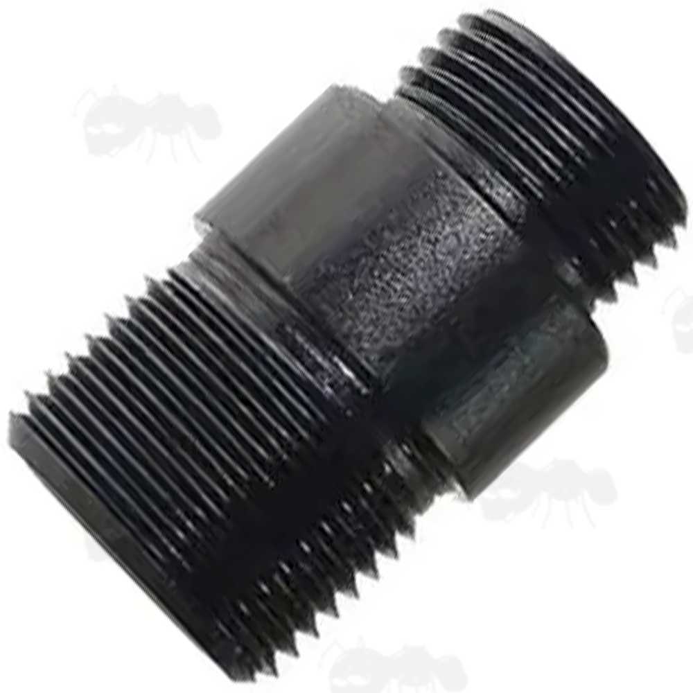 Black Anodised 6061 T6 Aircraft Grade Alloy M12x1 Right Hand Male Thread To M14x1 Left Hand Male Thread Muzzle Adapter
