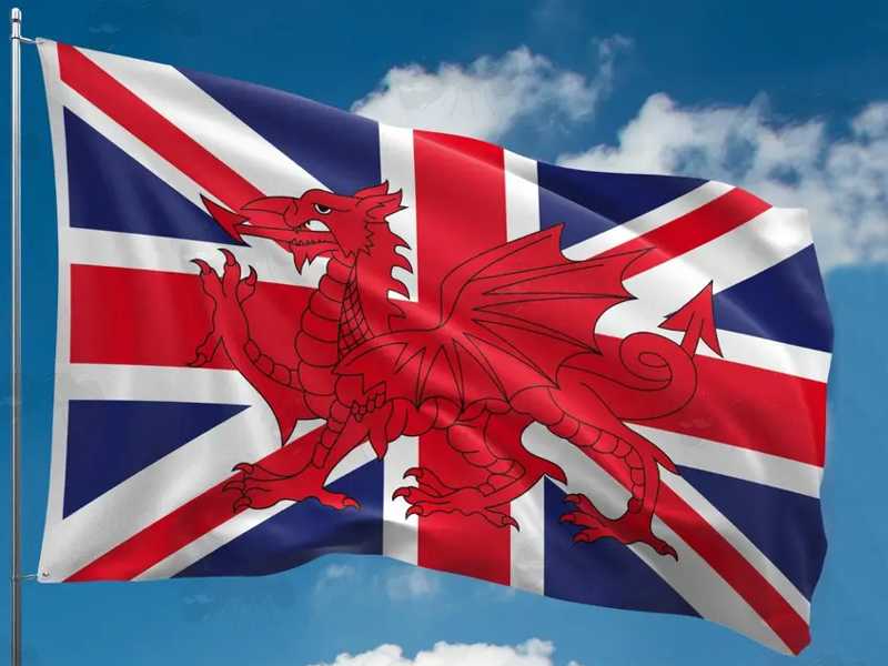 Union and Wales Flag Combination, Welsh Dragon
