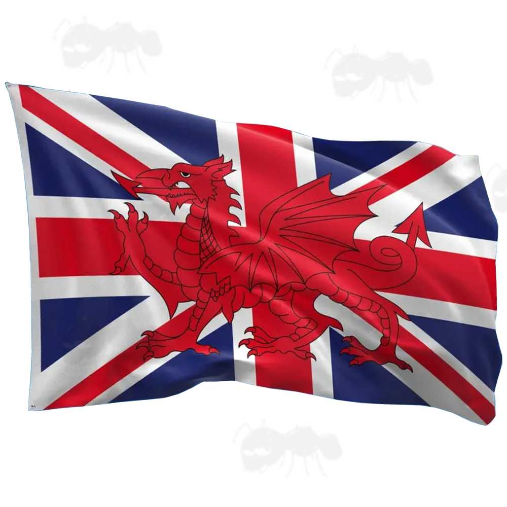 Union and Wales Flag Combination, Welsh Dragon
