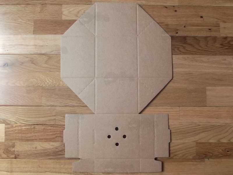 Flat Non-Assembled Brown Cardboard Premium Burger Box with Integral Lid