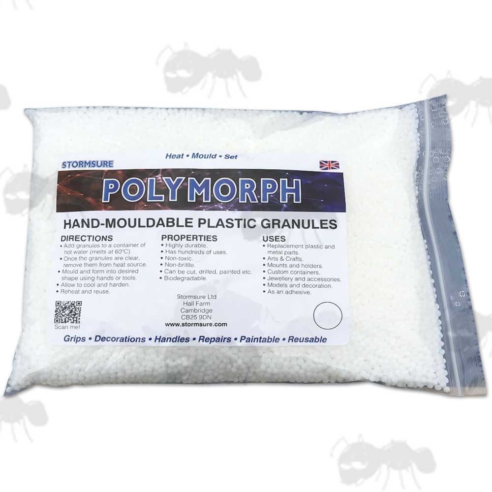 One Kilo Bag of Polymorph Hand Mouldable Strong Plastic in Retail Packaging