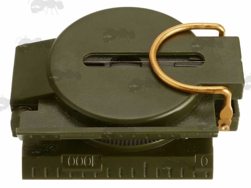 Closed View of The Military Lensatic Styled Marching Compass with Box