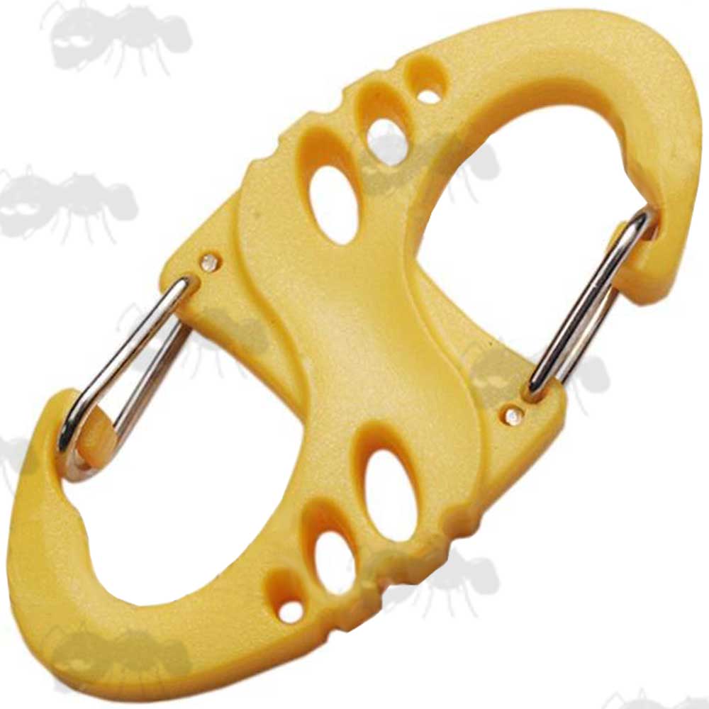 Yellow Plastic S Shaped Carabiner Accessory Clip