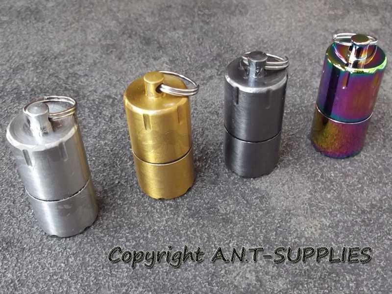 Assorted Colours of The Mini Capsule Oil Lighters with Flat Base and Keyrings