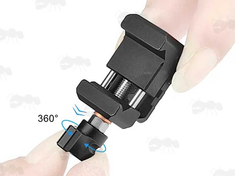 NATO / Picatinny Rail Fitting Cold Shoe Camera Mount Adapter with Dual Threads