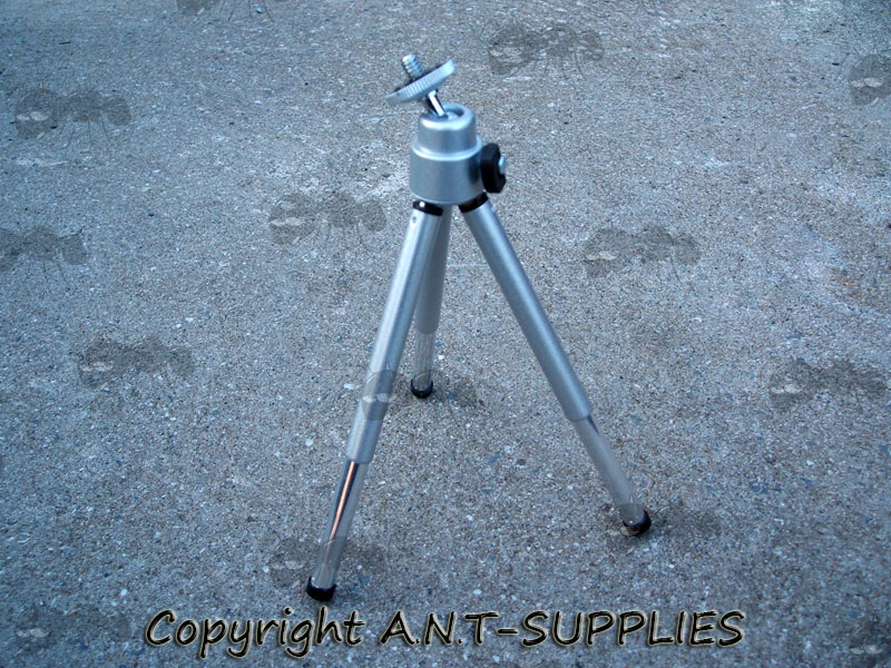 Silver Compact Camera Tripod with Telescopic Legs