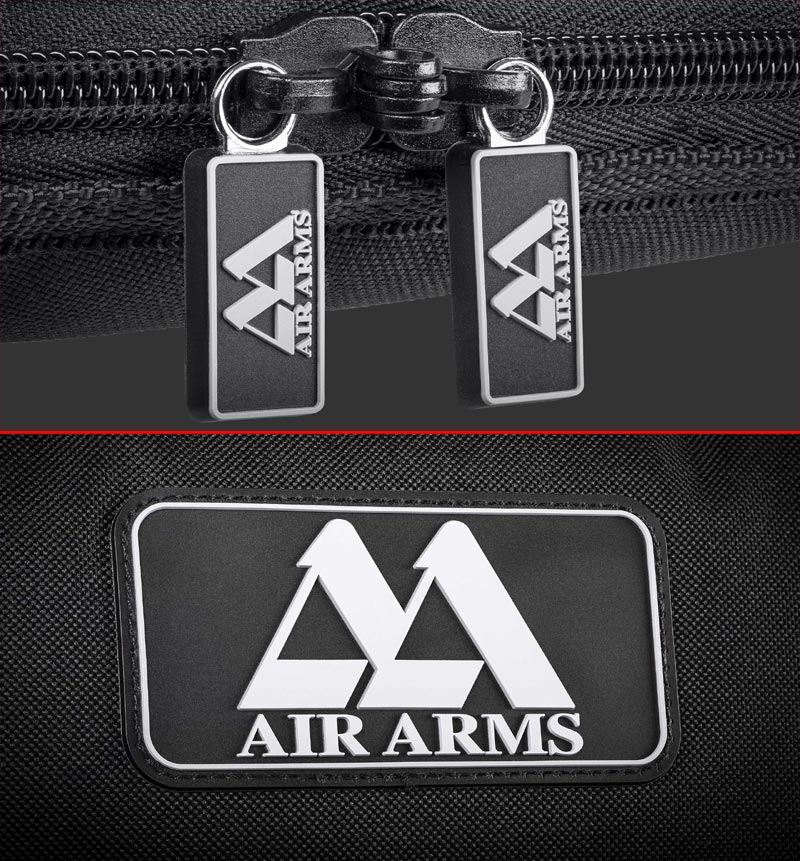 Close View of the Air Arms Rifle Case Logos