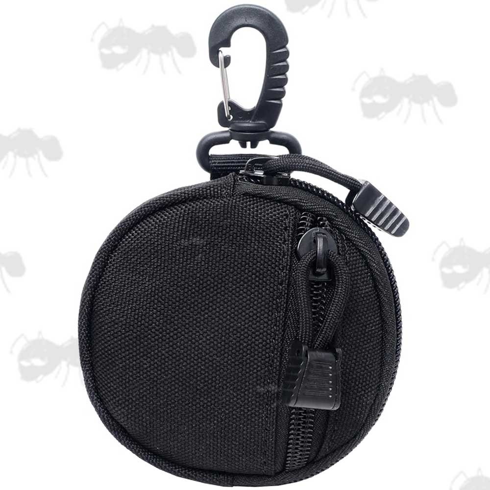Black Canvas MOLLE Fitting Small Utility Pouch With Hanger Clip