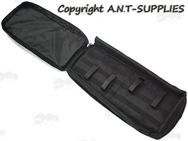 Open Inside View of The Black Canvas Small Machine Gun Backpack Carry Case