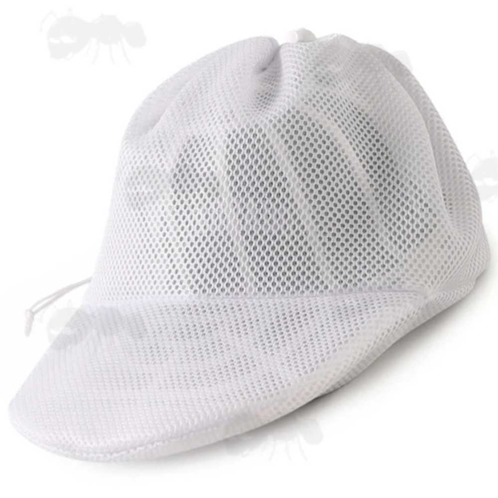 White Netting Washing Machine Bag with White Plastic Cage for Baseball Cap Cleaning