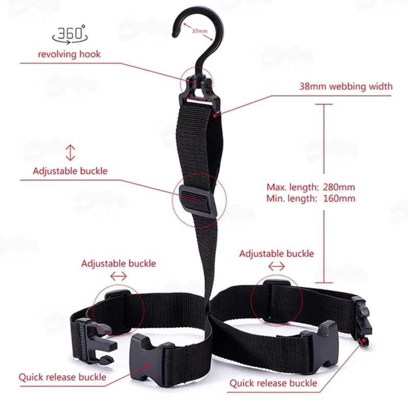 Features of The Black Nylon Webbing Straps for Boot Hanging Storage