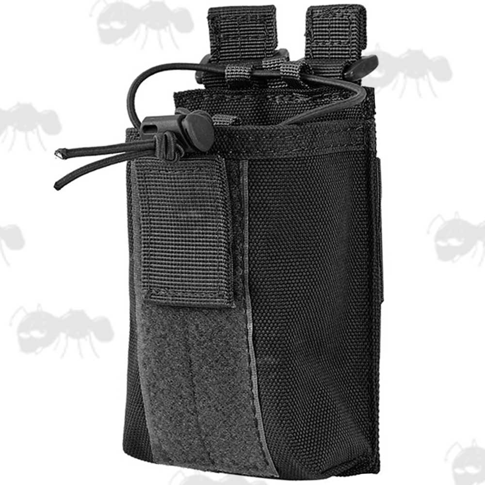 Large Black Canvas Communication Device Holster Pouch