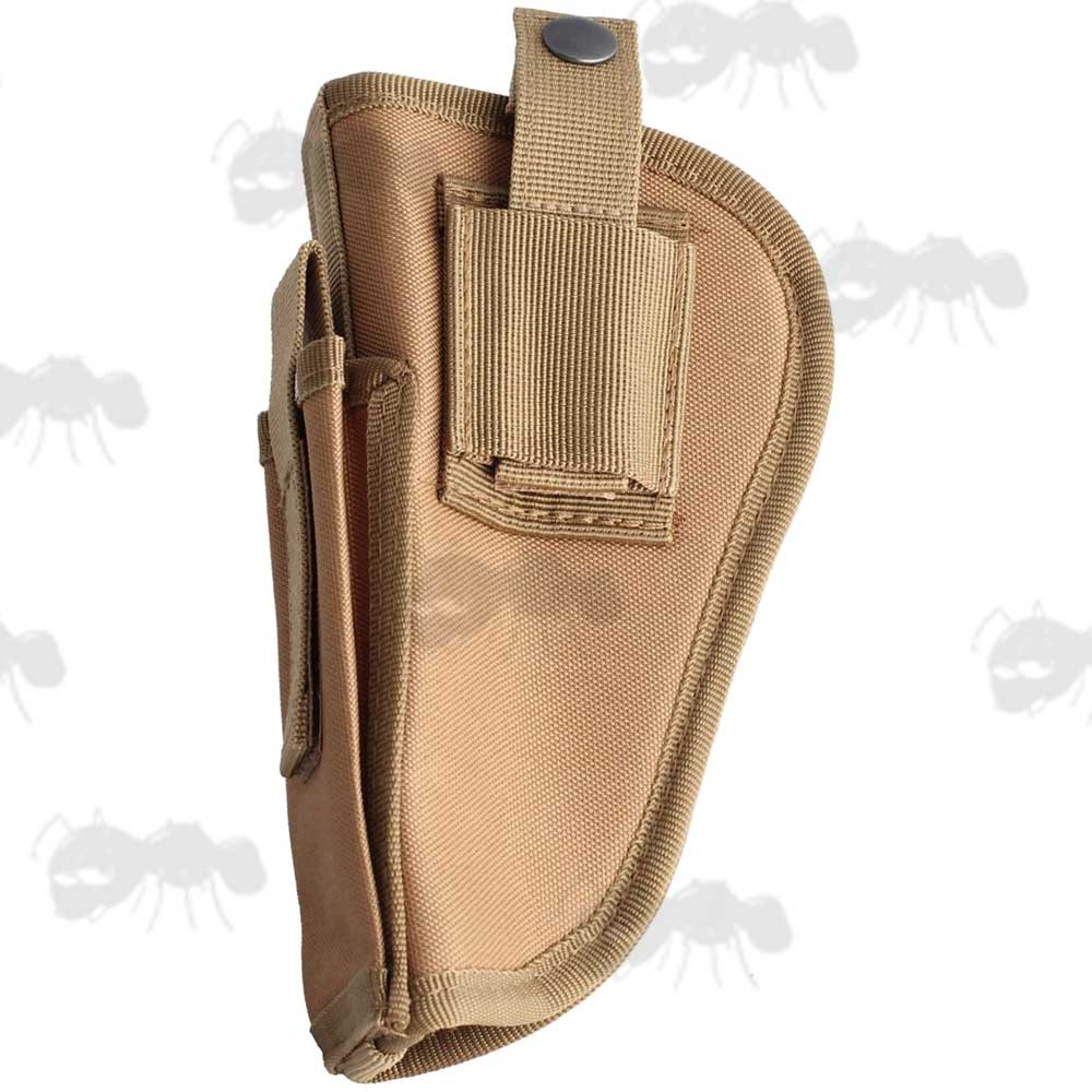 Tan Coloured Tough Nylon Belt Fitting Open Ended Pistol Holster with Mag Pouch