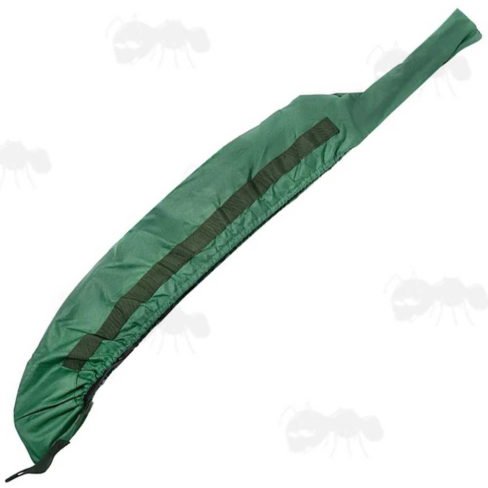 Green Coloured Elastic Rifle Cover Slip Bag with Elasticated Rim for Gun with Silencer, Scope and Bipod Fitted