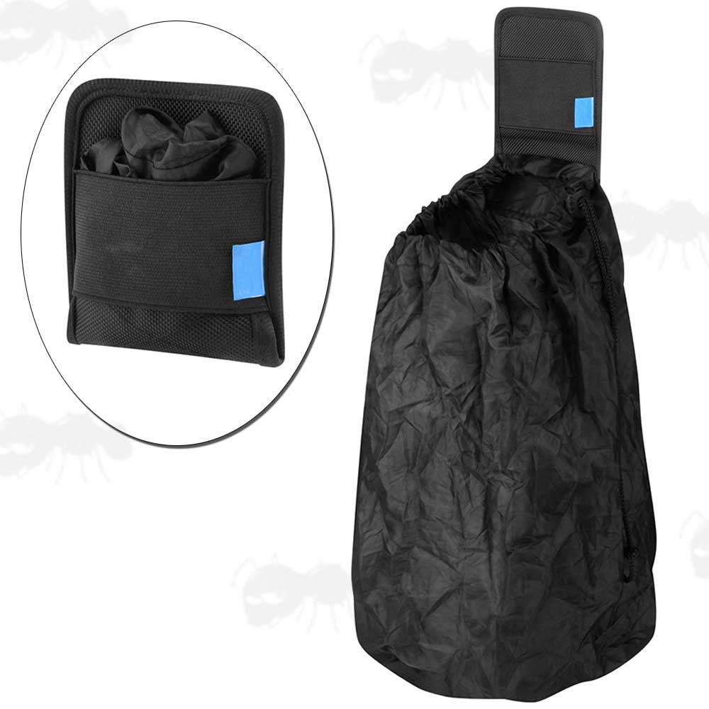 Black Canvas MOLLE System Fitting Drop Pouch with Drawstring Closer