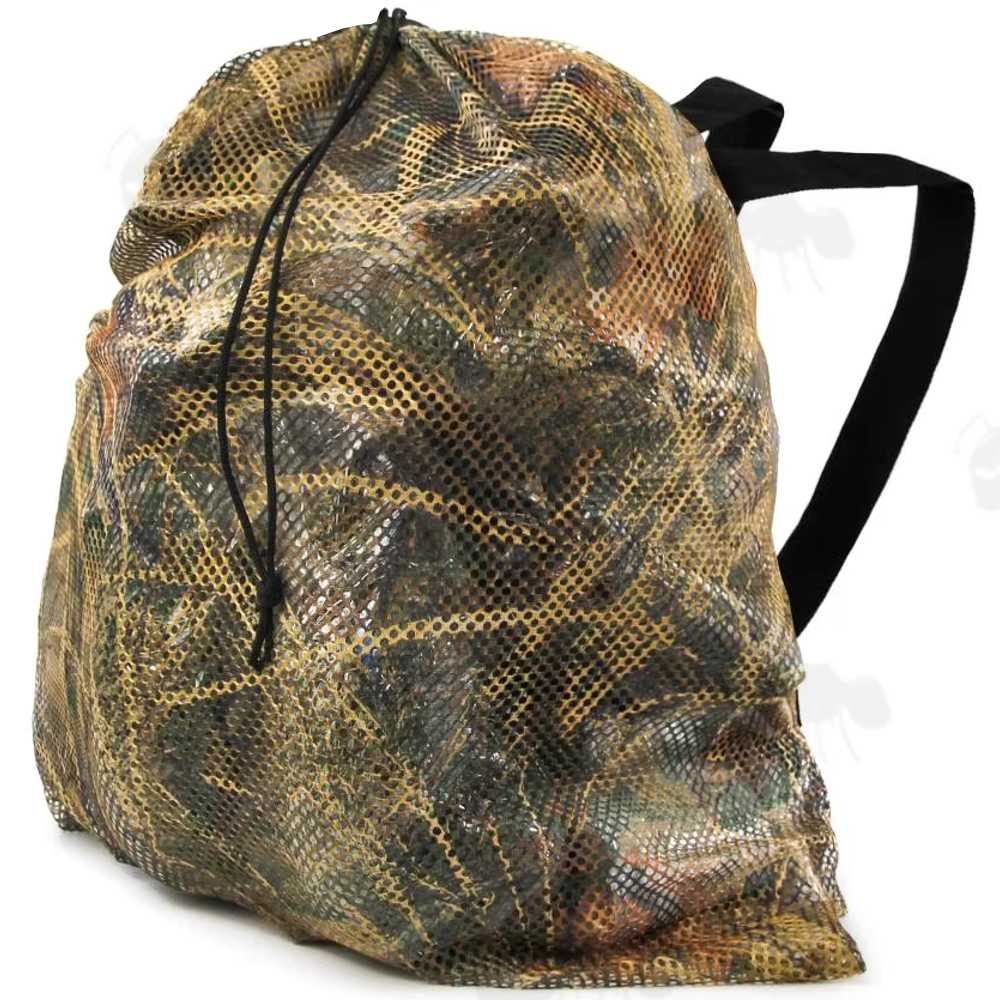 Reed Camo Mesh Decoy Carry Bag with Drawstring and Shoulder Straps