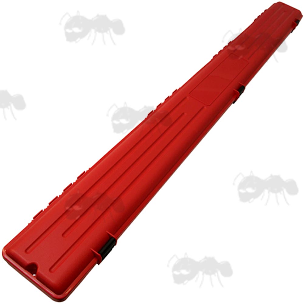 Closed View of The Extra Long Red Plastic Case for One Piece Gun Barrel Cleaning Rods by MTM Case Gard