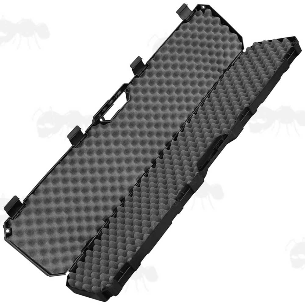 Open View of The MTM CASE-GARD Model RC51 Hard Plastic Rifle with Scope or Shotgun Carry Case with Egg Foam Padding