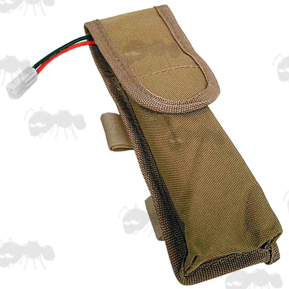 Tan External Battery Pouch for Rifle Butts