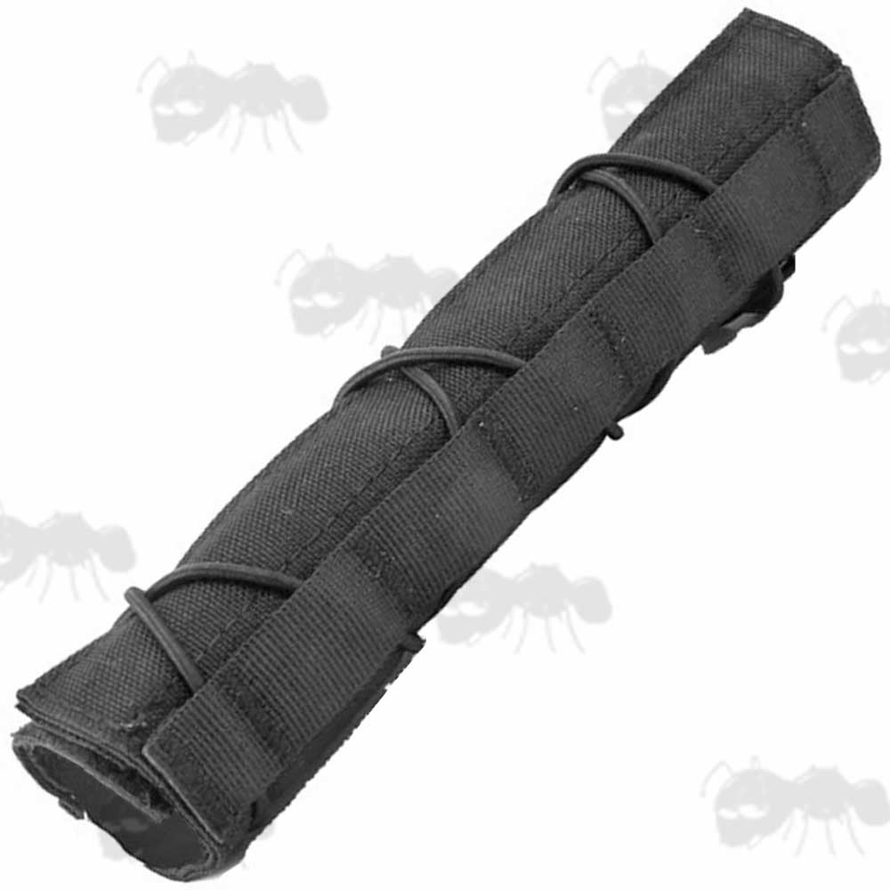 Black Rifle Silencer Canvas Cover With Elastic Bands