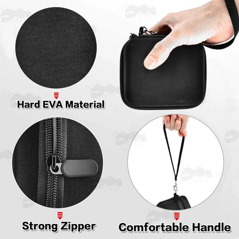 Features of The Open View of The Small Foam Padding Black Soft Canvas Storage Case for Cricut Maker Blades