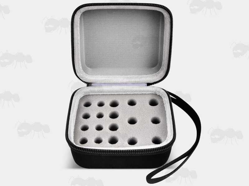 Open View of The Small Foam Padding Black Soft Canvas Storage Case for Cricut Maker Blades