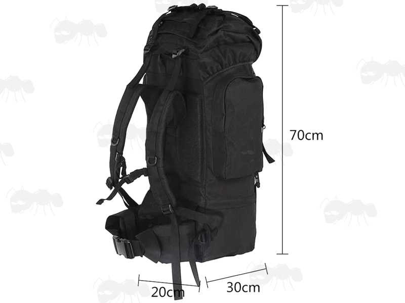 Dimensions of The Large Black Tactical Backpack